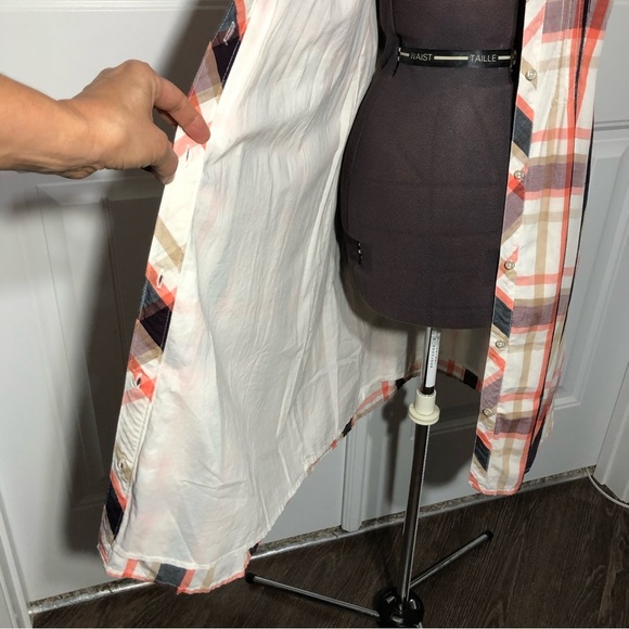 Tommy Hilfiger Cotton Linen Blend Check Sleeveless Tie A-Line Buttoned Dress S/P - Picture 9 of 13